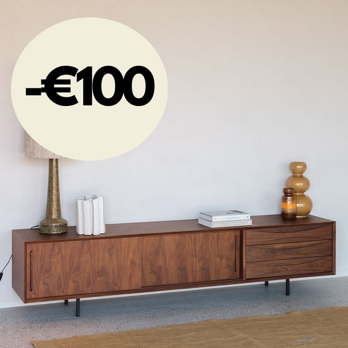 Mueble TV con cajones - Oskar - Nogal - 220 cm