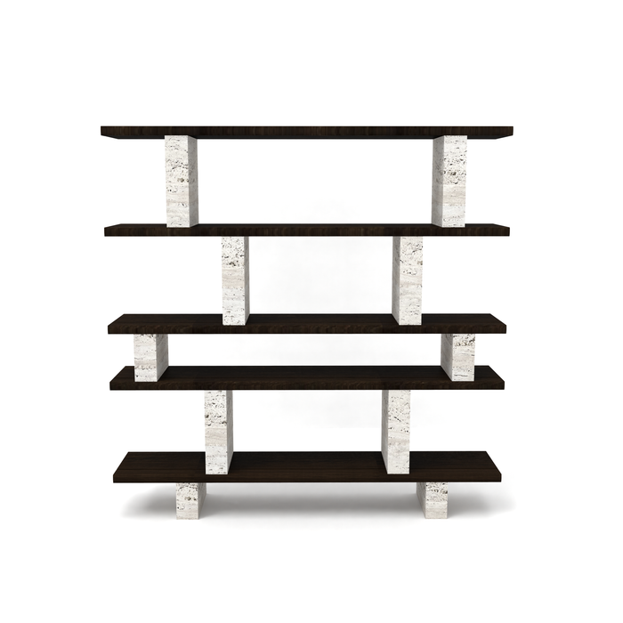 Wandschrank - Merpins - Walnuss - Travertinsäulen - 180 cm