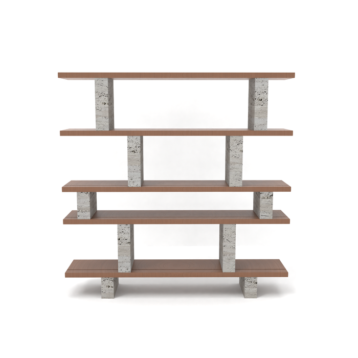 Wandschrank - Merpins - Walnuss - Travertinsäulen - 180 cm