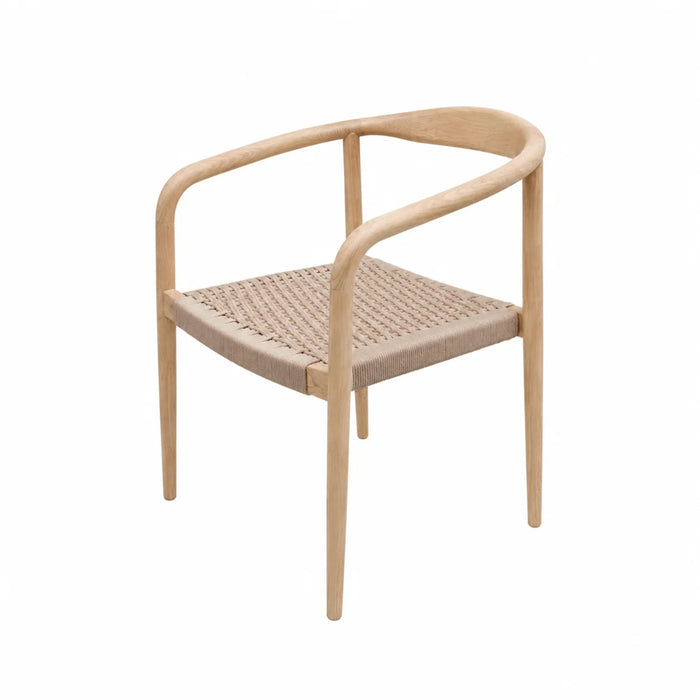 Garden Chair Dubbo - H75.5 – Teak – Rope Seat – Woven 2 by 2