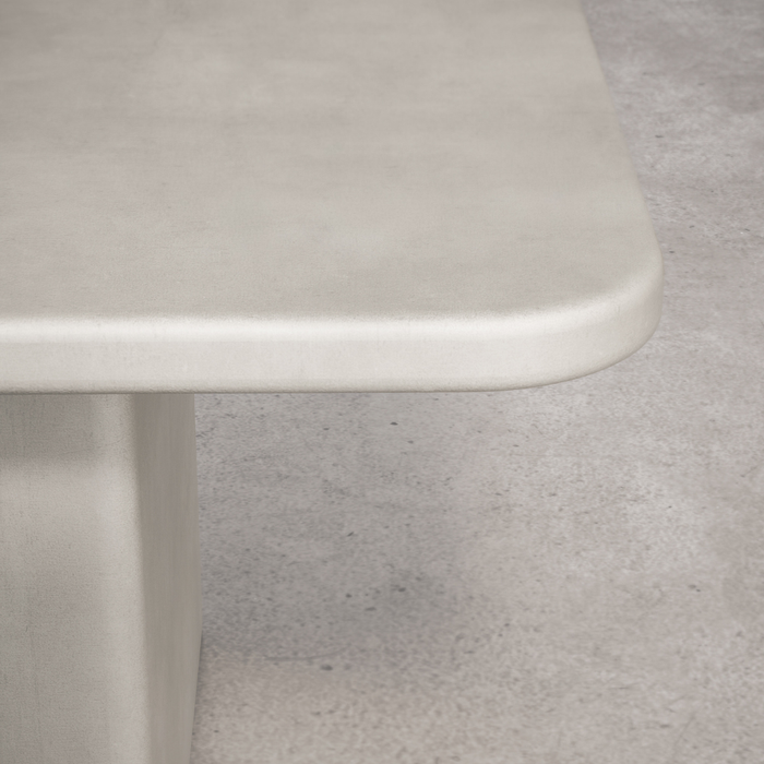 Mesa de comedor rectangular para exterior con patas planas - Milor - 300 cm - Latte - Policompuesto