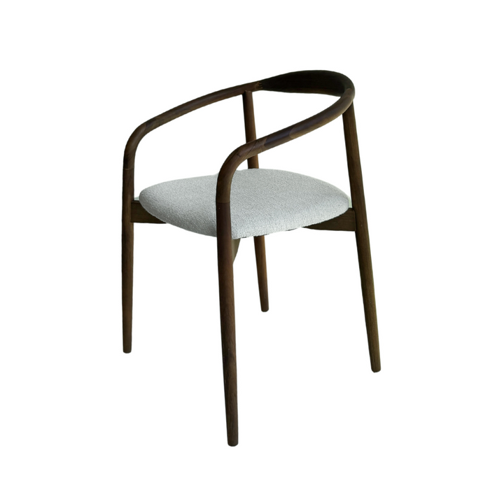 Ely dining room chair - rectangular fabric seat - Dark walnut finish