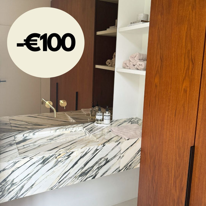 Mueble de baño Loudun con lavabo simple - Mármol Blanco Azul - 170 cm