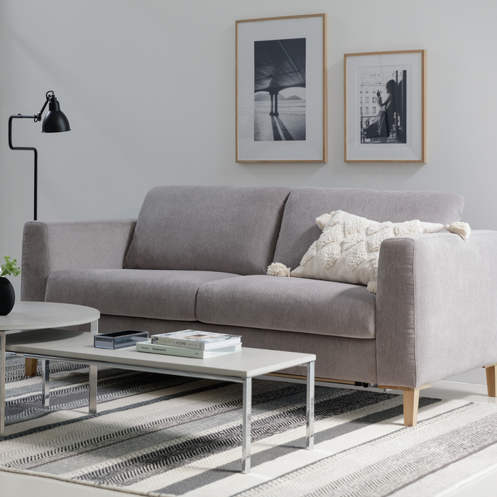 Sovesofa i naturgrå - Henry - 200 cm