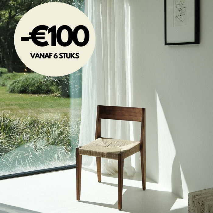 Esszimmerstuhl Chantelle - Dunkelwalnuss - Geflochtene Sitzfläche