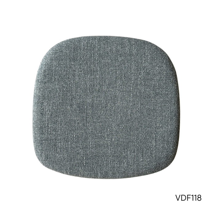 Eetkamerstoel Ely - Rechthoekige stoffen zitting - Smokehout kleur - Rubberwood