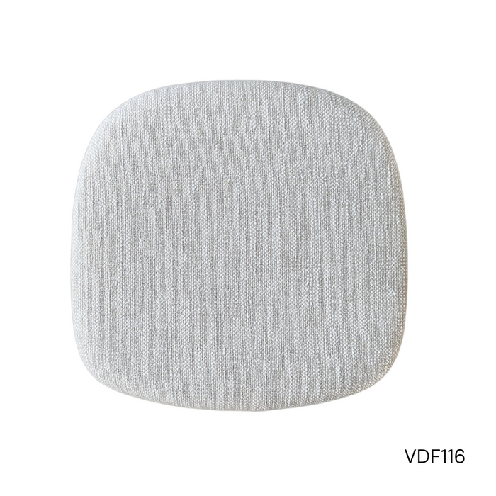 Eetkamerstoel Ely - Rechthoekige stoffen zitting - Smokehout kleur - Rubberwood