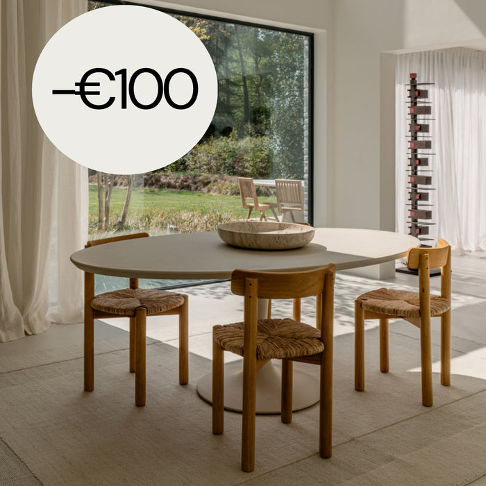 Dining table Camille - 200 cm - Cloudy latte MicroSkin - Tulip shape