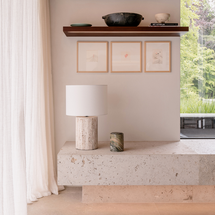 Table lamp - Auch - Travertine - Wit - H54.5 cm