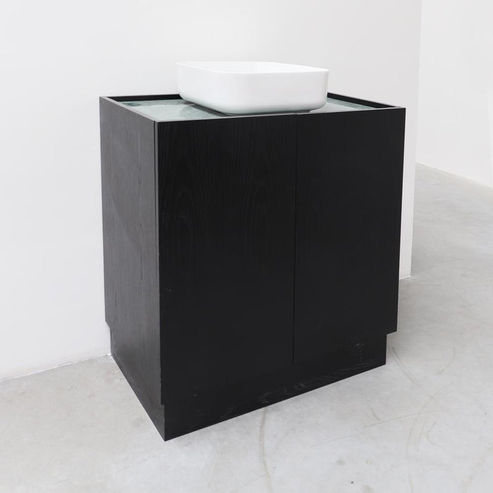 Mueble de baño escandinavo Felix - Roble negro - 84 cm