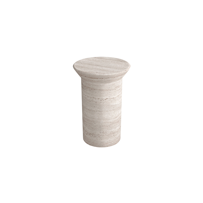 Side table Orana – Unfilled white travertine