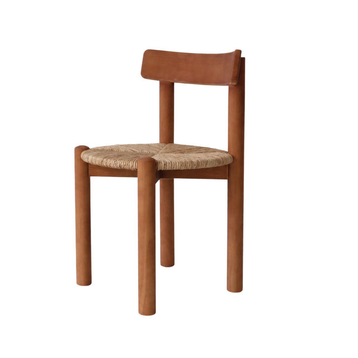 Silla de comedor Arlo - Nogal - Asiento tejido en color natural