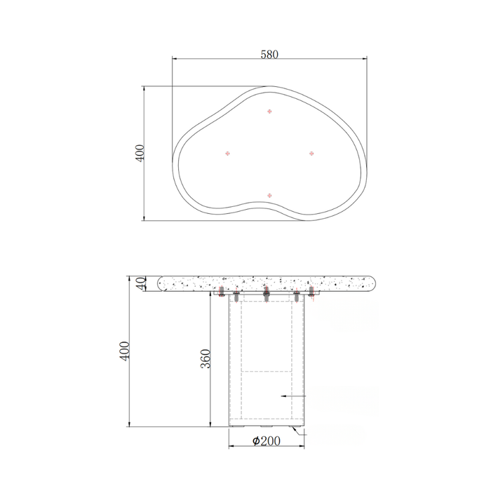 Elva - Beistelltisch Niedrig - StoneSkin - Latte