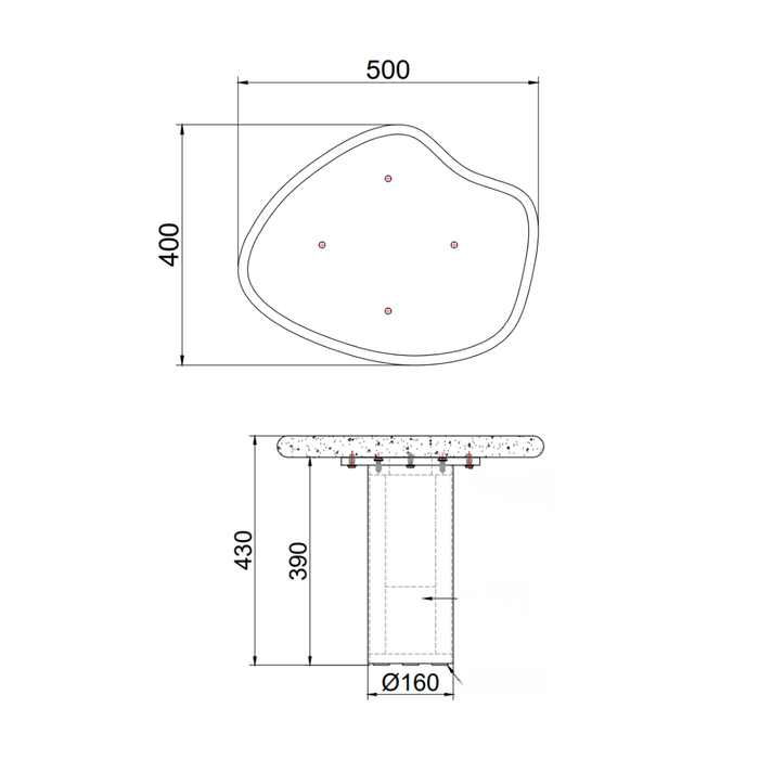 Ada - Beistelltisch Hoch - Matt StoneSkin