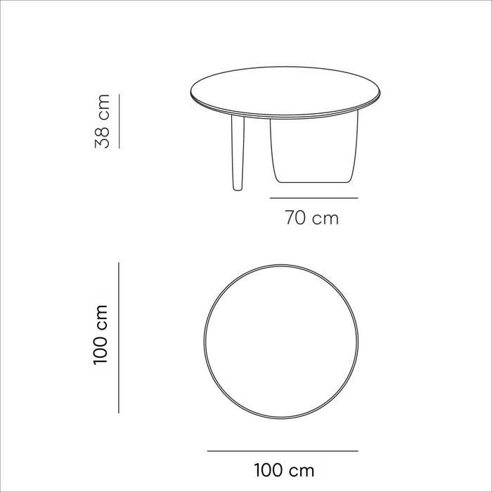 Rond salontafel organische - Rochelle - StoneSkin Latte