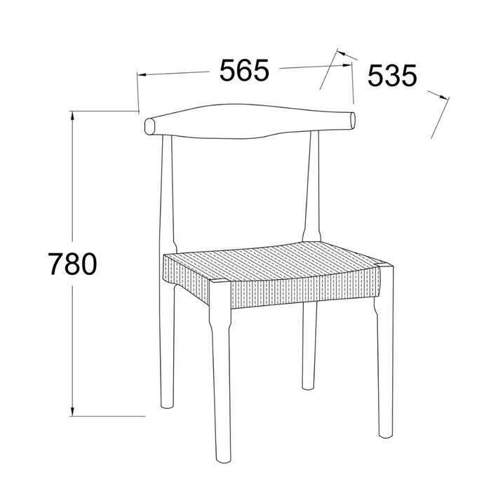 Dining room chair walnut - Gouzon - Rope woven seat