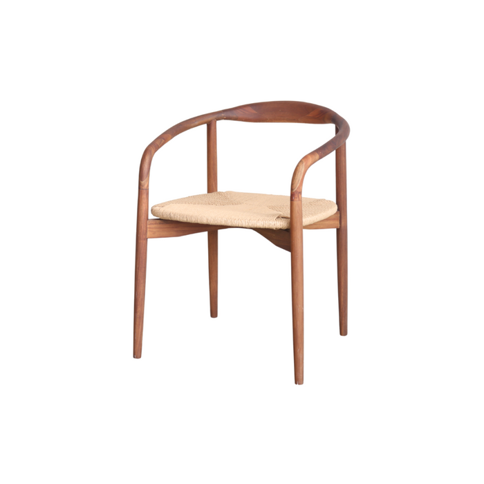 Ely dining room chair - Light Walnut - Rectangular seat - Woven seat