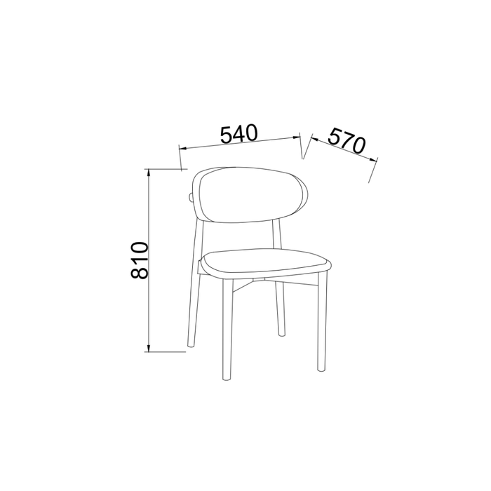 Silla de comedor Eve - Madera ahumada - Asiento de tela - Tejido moteado Sandstone