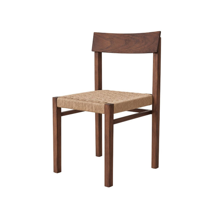Chaise de salle à manger Rosalie – Noyer foncé avec assise tissée latte