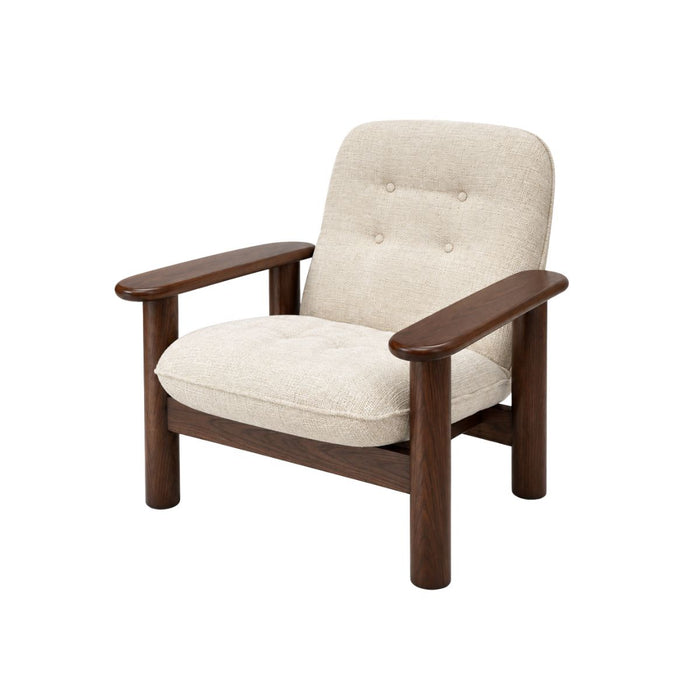 Fauteuil Yara - L79 P85 H80 - Noyer foncé - Bouclé ivoire : VDF117