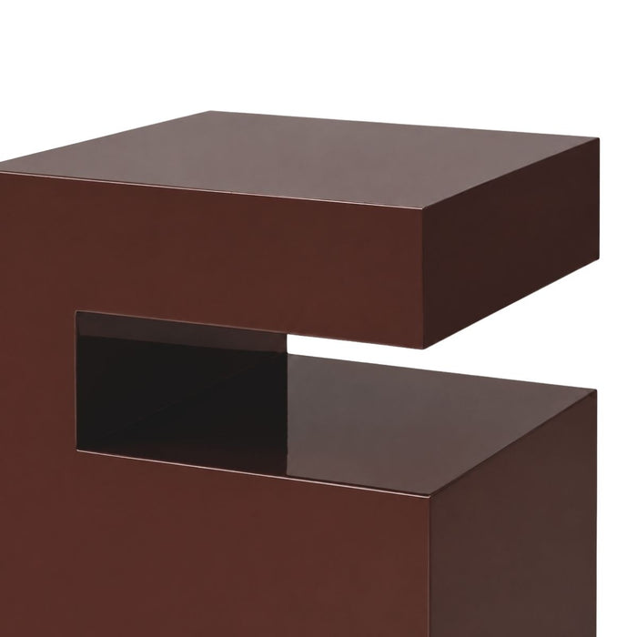 Side table Lewis - W32 D32 H45 - Glossy lacquered finish - Cinnamon