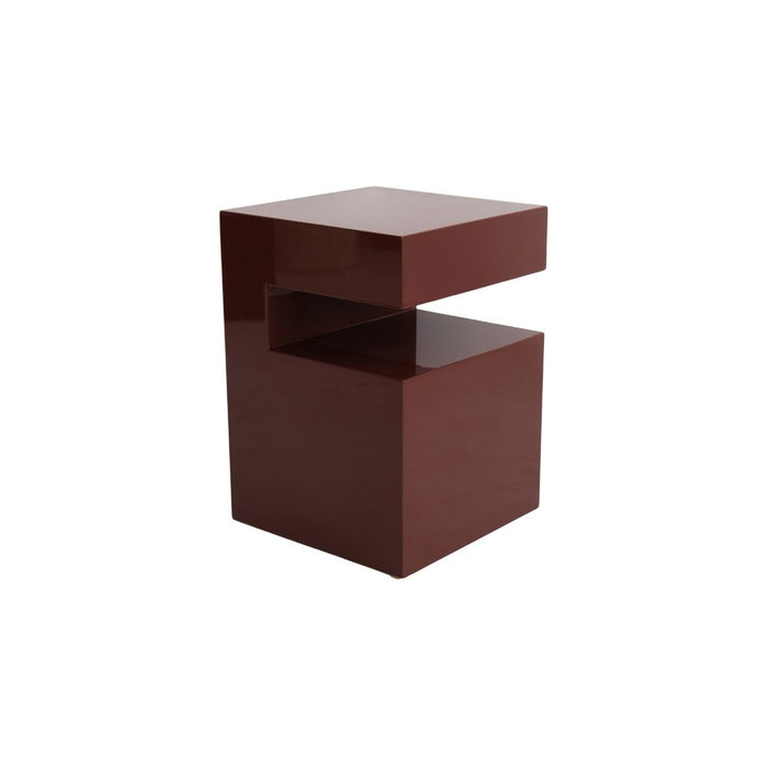 Side table Lewis - W32 D32 H45 - Glossy lacquered finish - Cinnamon