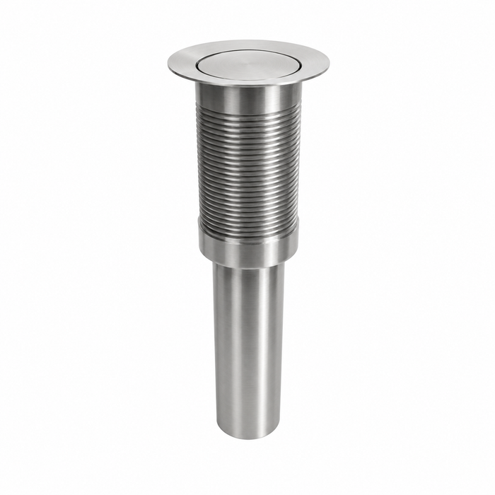 Bodenventil - Gebürsteter Stahl - D 49,5 mm - Ohne Überlauf