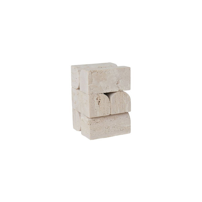 Décoration Flint - B13 D13 H19,8 - Travertin blanc