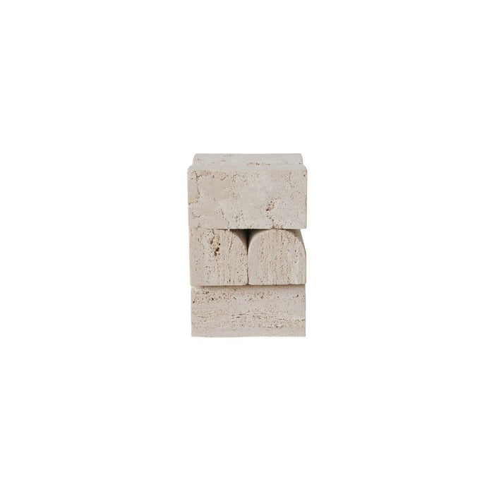 Décoration Flint - B13 D13 H19,8 - Travertin blanc