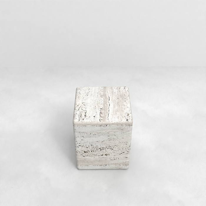 Couchtisch aus Travertin – weißer Sandstein – Dijon – Klein