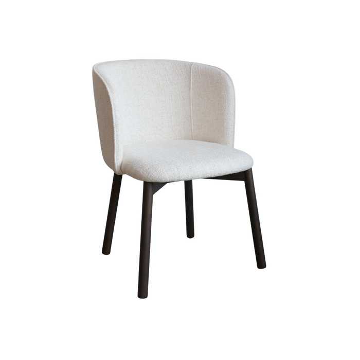 Dining chair Celia - Smoke wood color - Ivory bouclé