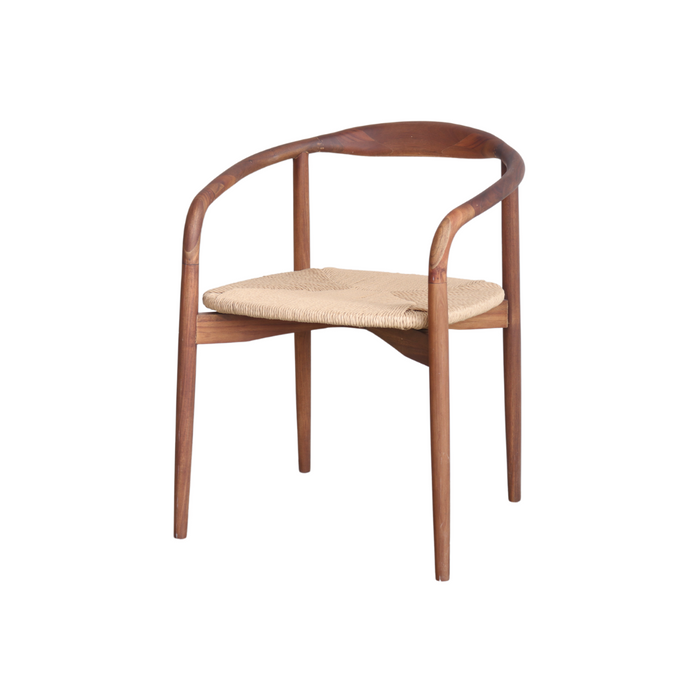 Ely dining room chair - Dark walnut - Woven rectangular seat