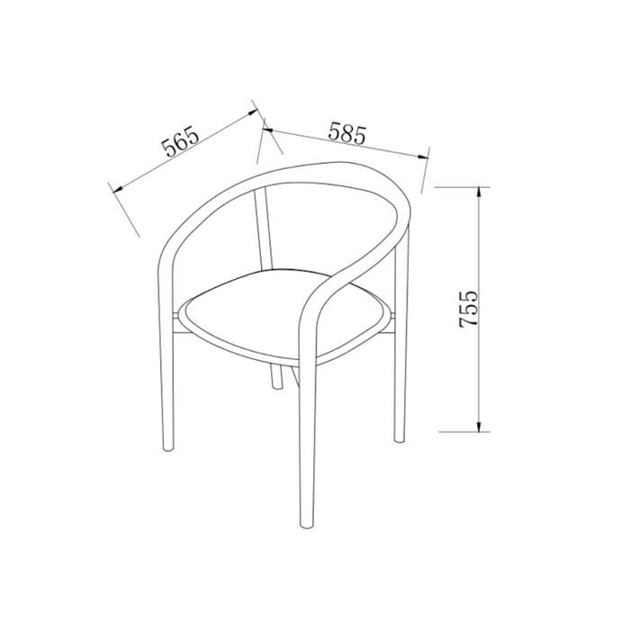 Ely dining room chair - Light Walnut - Rectangular seat - Woven seat