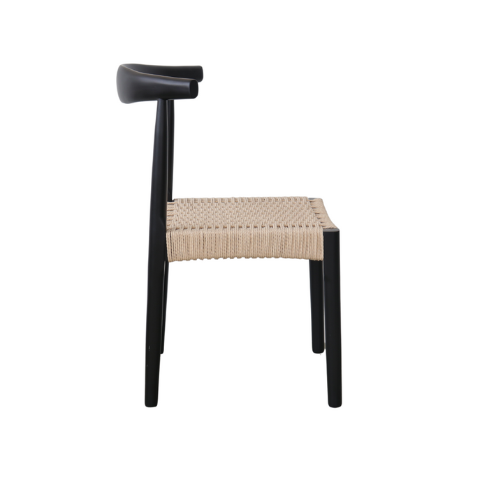 Dining room chair Black Oak - Gouzon - Rope woven seat