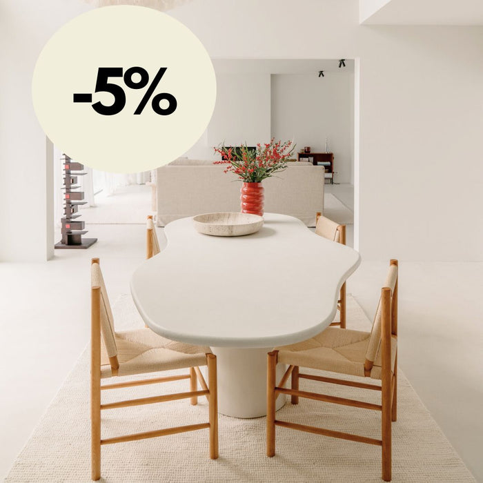 Microcement Limoges dining table - 260 cm - Structured finish