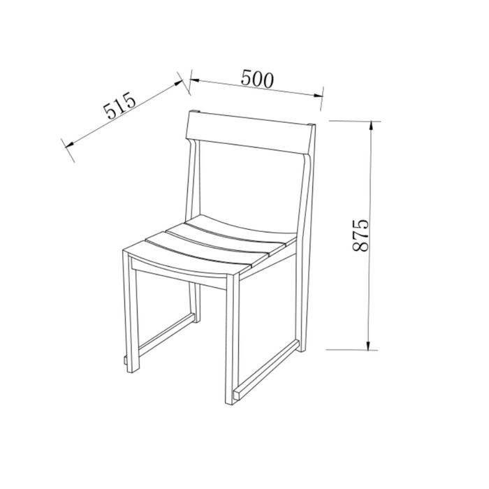 Dining chair Lys - light walnut color - H86.5 cm