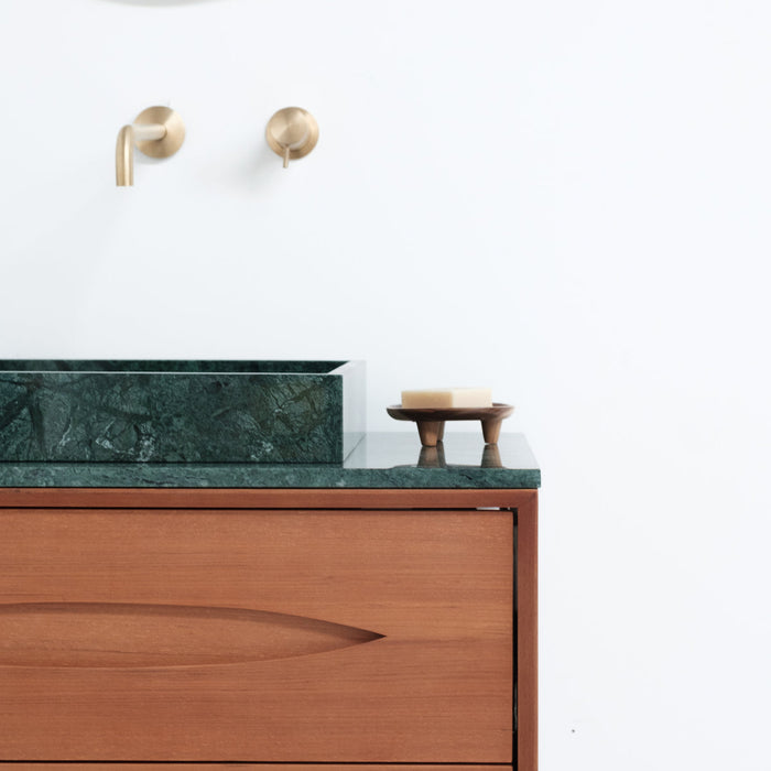 George Marble George marble washbasin with tap hole - Green — Furnified