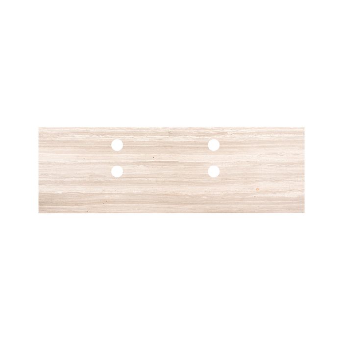 Marmor-Waschtischplatte Marcel - Beiger Marmor - 120cm - Mit Löchern