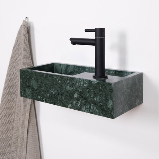 Marmeren wasbak Naleya - Groen marmer - Luxe toevoeging voor uw badkamer of toilet alt