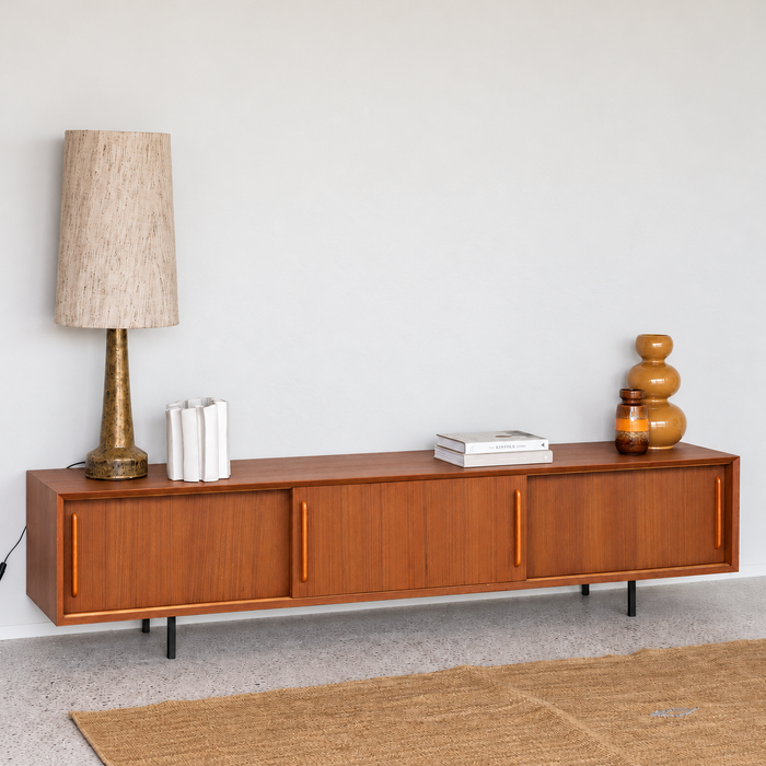 Oskar retro teak TV cabinet 220 cm