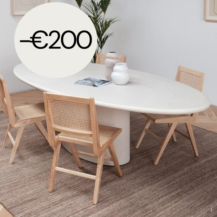 Hector Esstisch im organischen Mortex-Look – Oval – Microskin