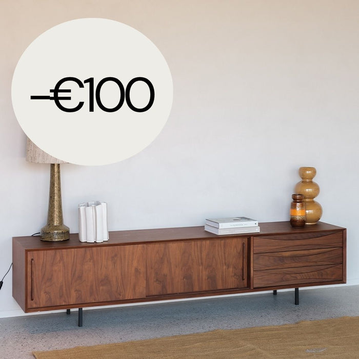 TV cabinet with drawers - Oskar - Walnut - 220 cm