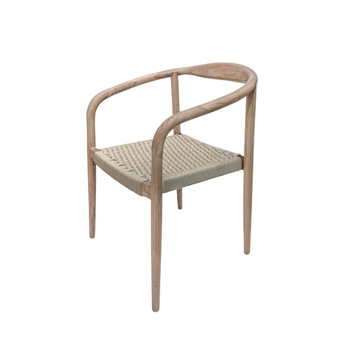 Chaise de jardin Dubbo - H75,5 – Teck – Assise en corde – Tressé 2 sur 2