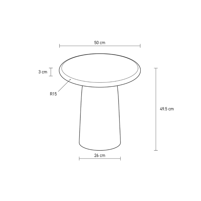 Table basse d'extérieur Eze - D50 H50 - Latte