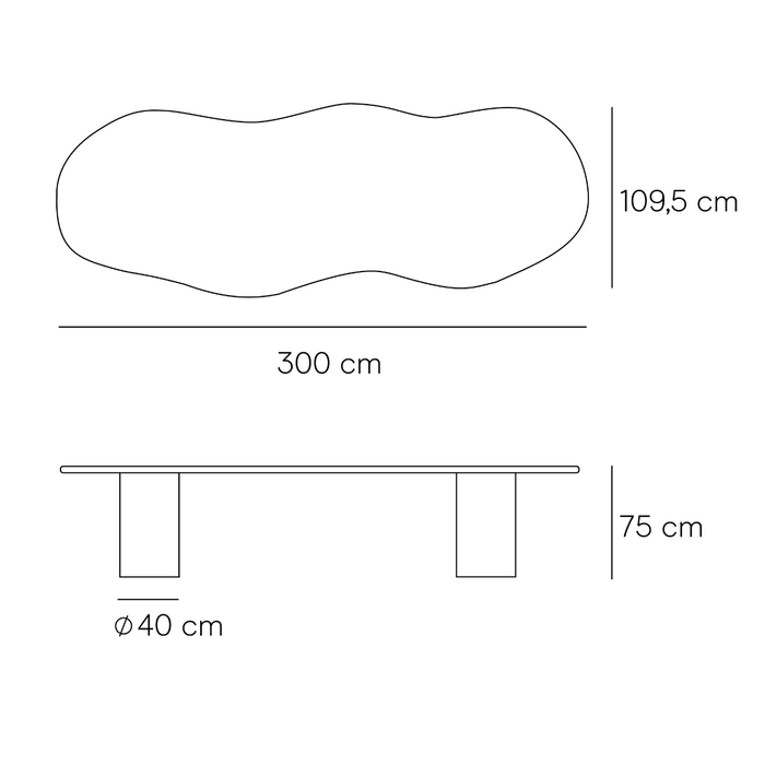 Mesa de comedor orgánica - Limoges - Microskin