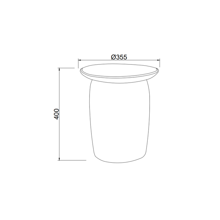 Beistelltisch Kivo - 36 cm - Glänzende Keramik - Latte