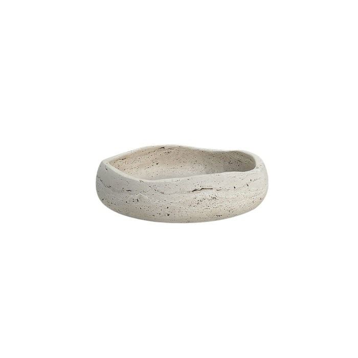 Decorative bowl Bellac D35 H10 - White travertine