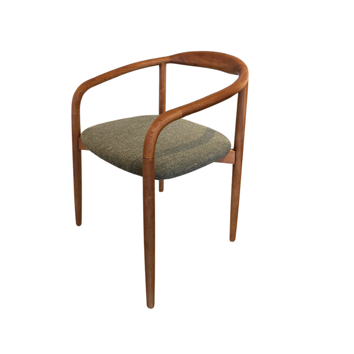 Esszimmerstuhl Ely – Rechteckiger Stoffsitz – Helles Walnussholz