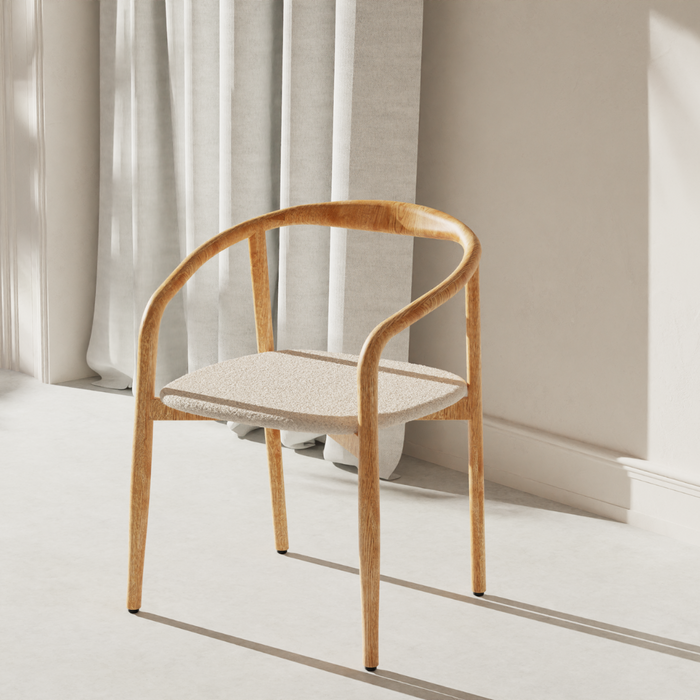 Dining room chair Ely - Rectangular fabric seat - Oak