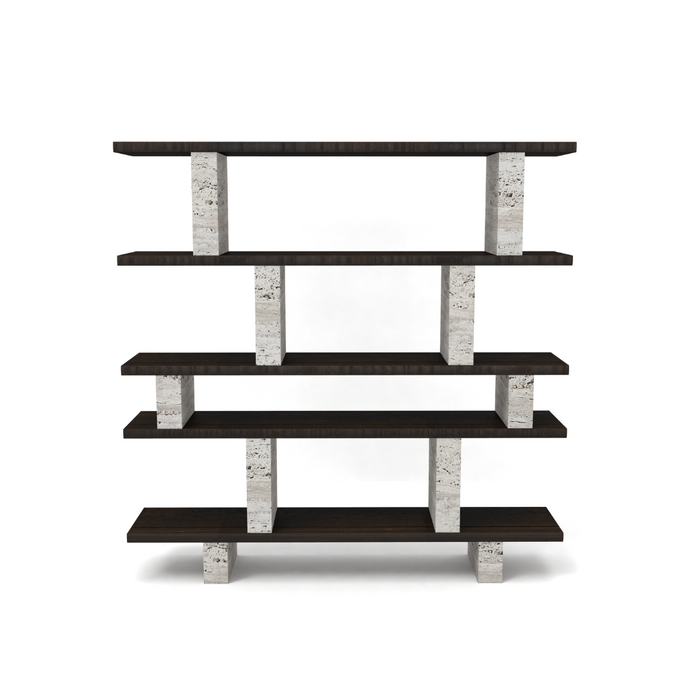 Wandschrank - Merpins - Walnuss - Travertinsäulen - 180 cm